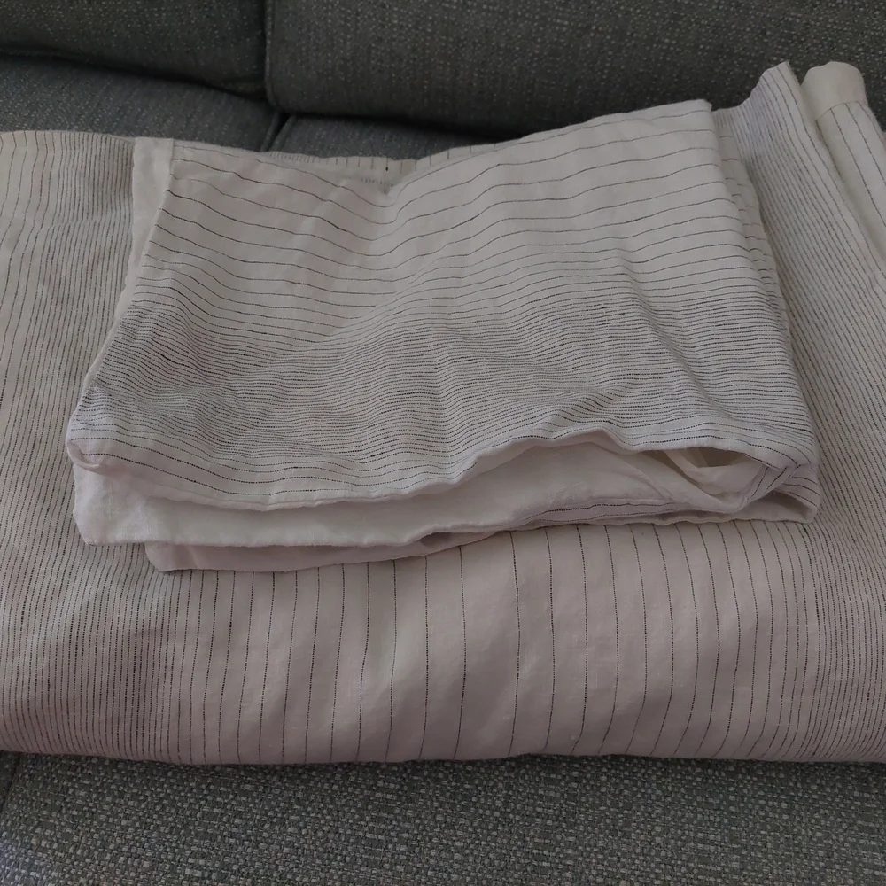 West Elm Cream and Black Striped Duvet Cover